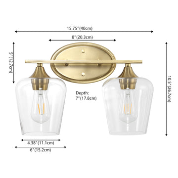 Jayne Iron/Glass Cottage Rustic LED Vanity Light